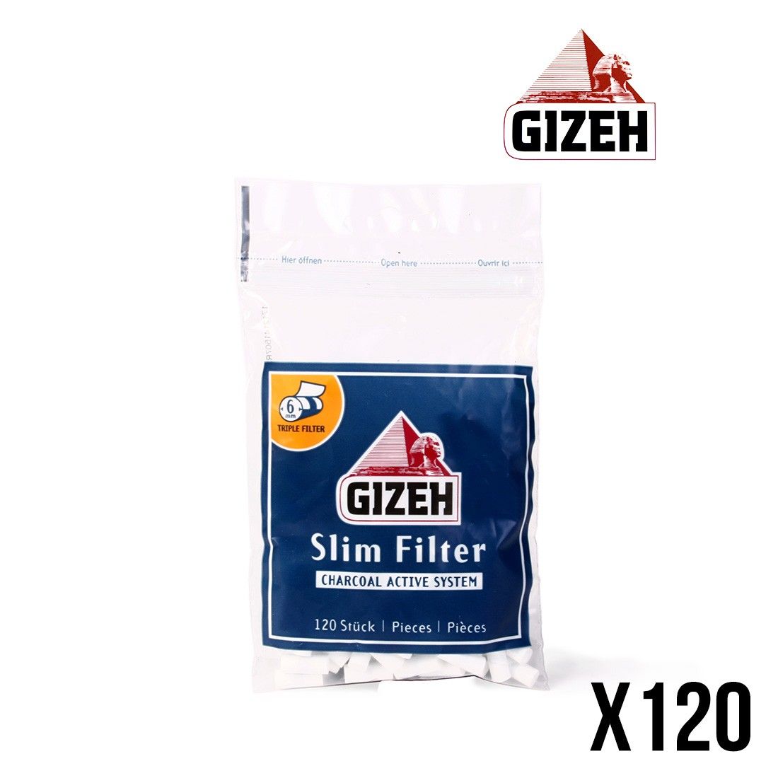 FILTRE GIZEH CHARBON 6MM