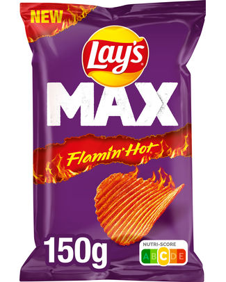 LAY S MAX FLAMIN HOT RIBBEL CHIPS 150GR