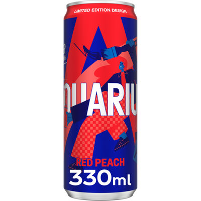 AQUARIUS RED PEACH SLEEK CANS 33CL
