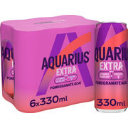 AQUARIUS EXTRA POMEGRANATE ACAI SLEEK CANS 33CL