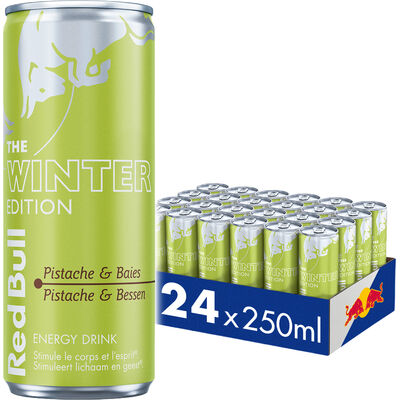 RED BULL ENERGY DRINK WINTER/26 ED. PISTACHE/BAIES CANS 25CL