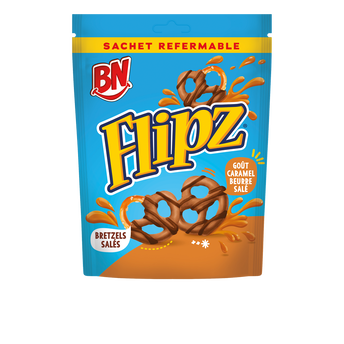 BN Flipz enrobés saveur caramel beurre salé 90g