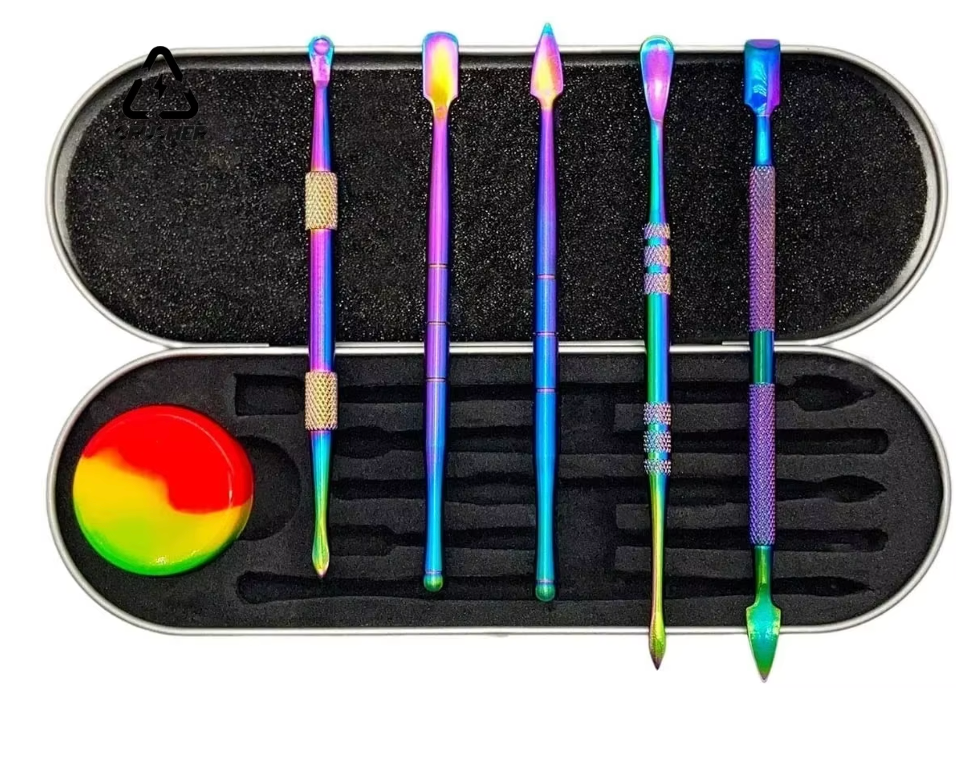 CRUSHER – KIT DE 5 DAB TOOLS + POT EN SILICONE