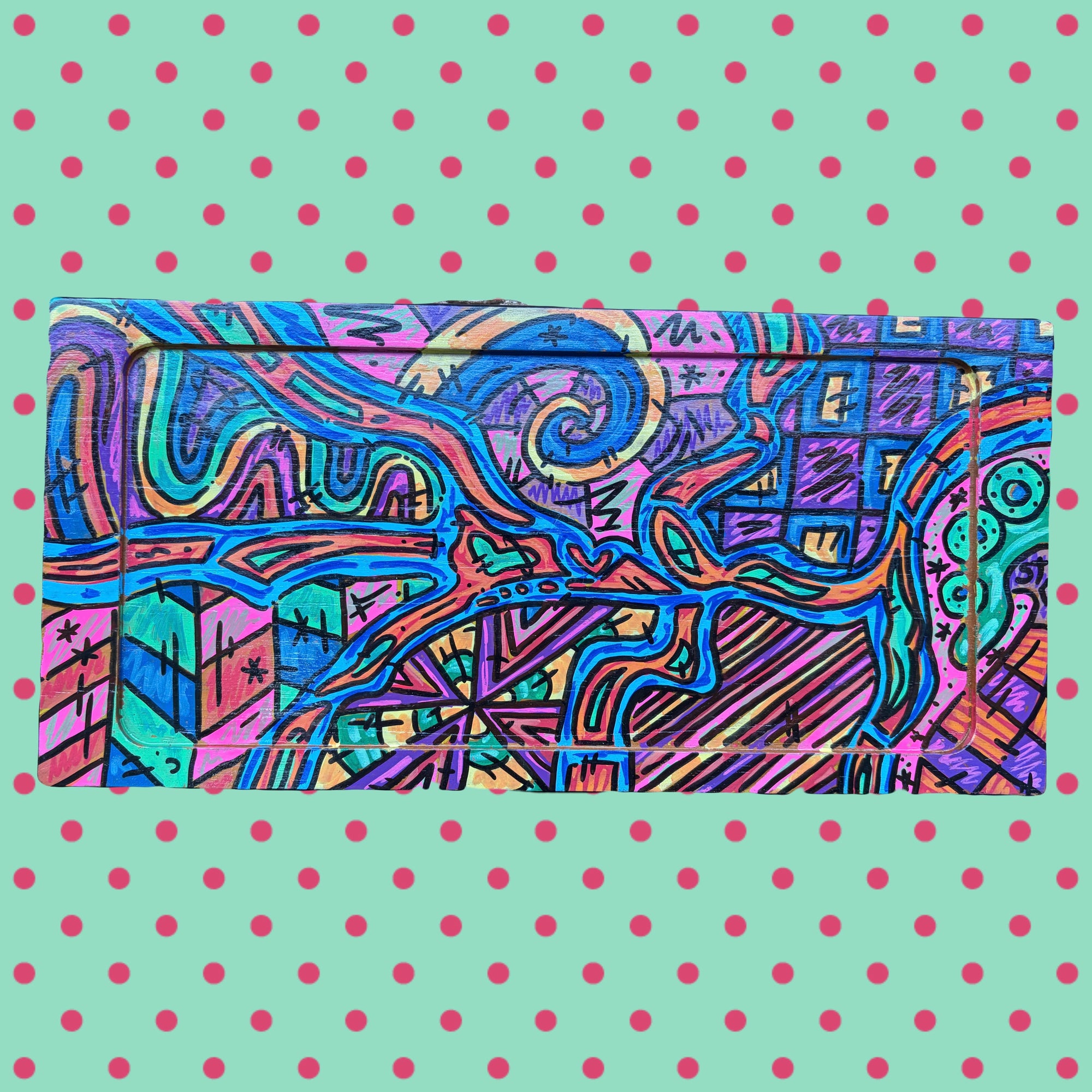 Plateau en bois STL m'en important? - Doodle art