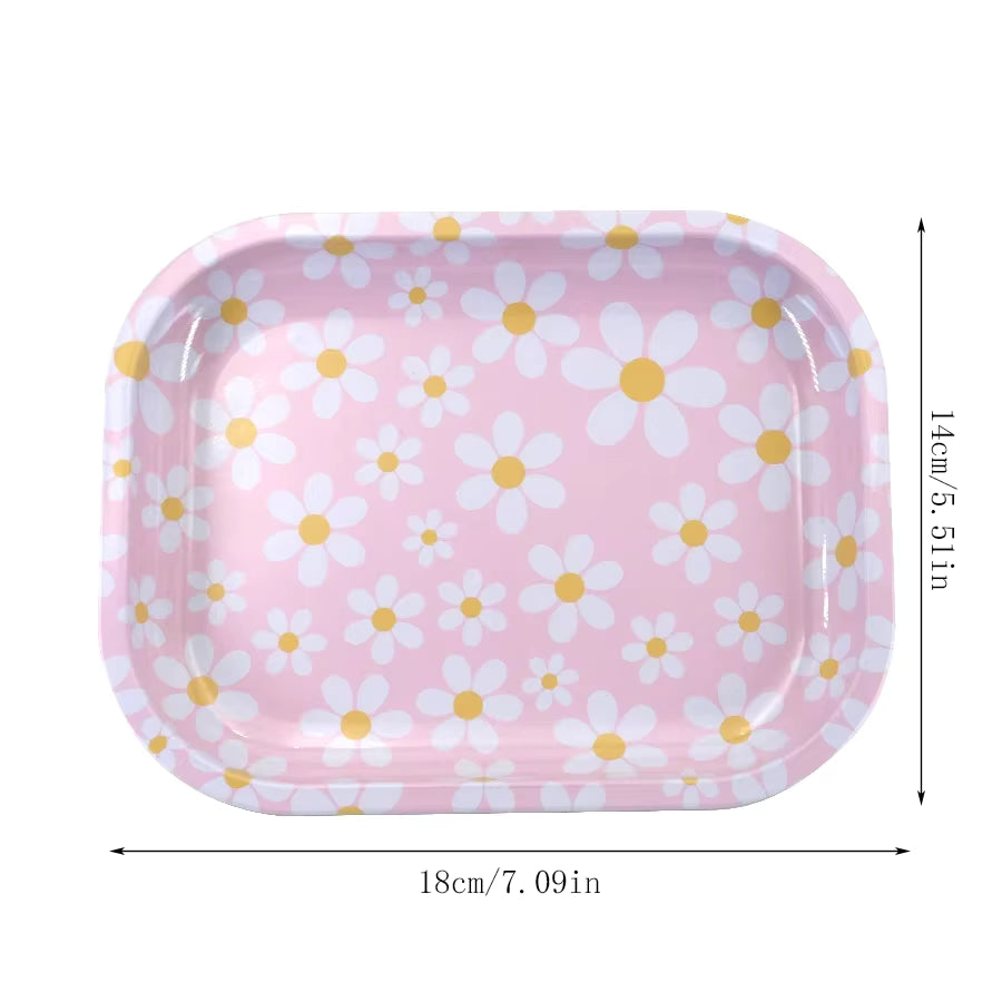 PLATEAU À ROULER METAL DAISY FLOWER  (SMALL)