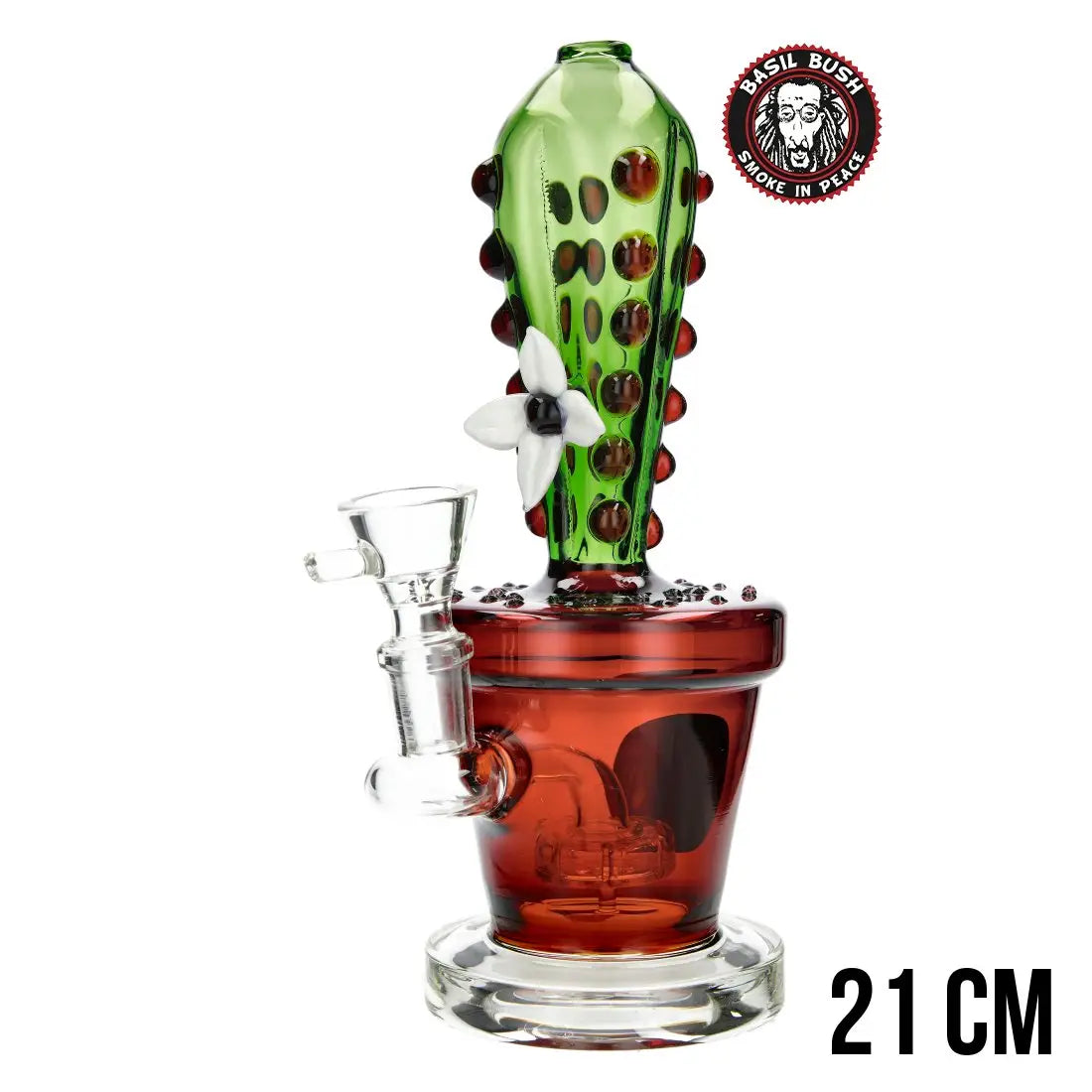 BANG EN VERRE BASIL BUSH CACTUS FLOWER 21CM