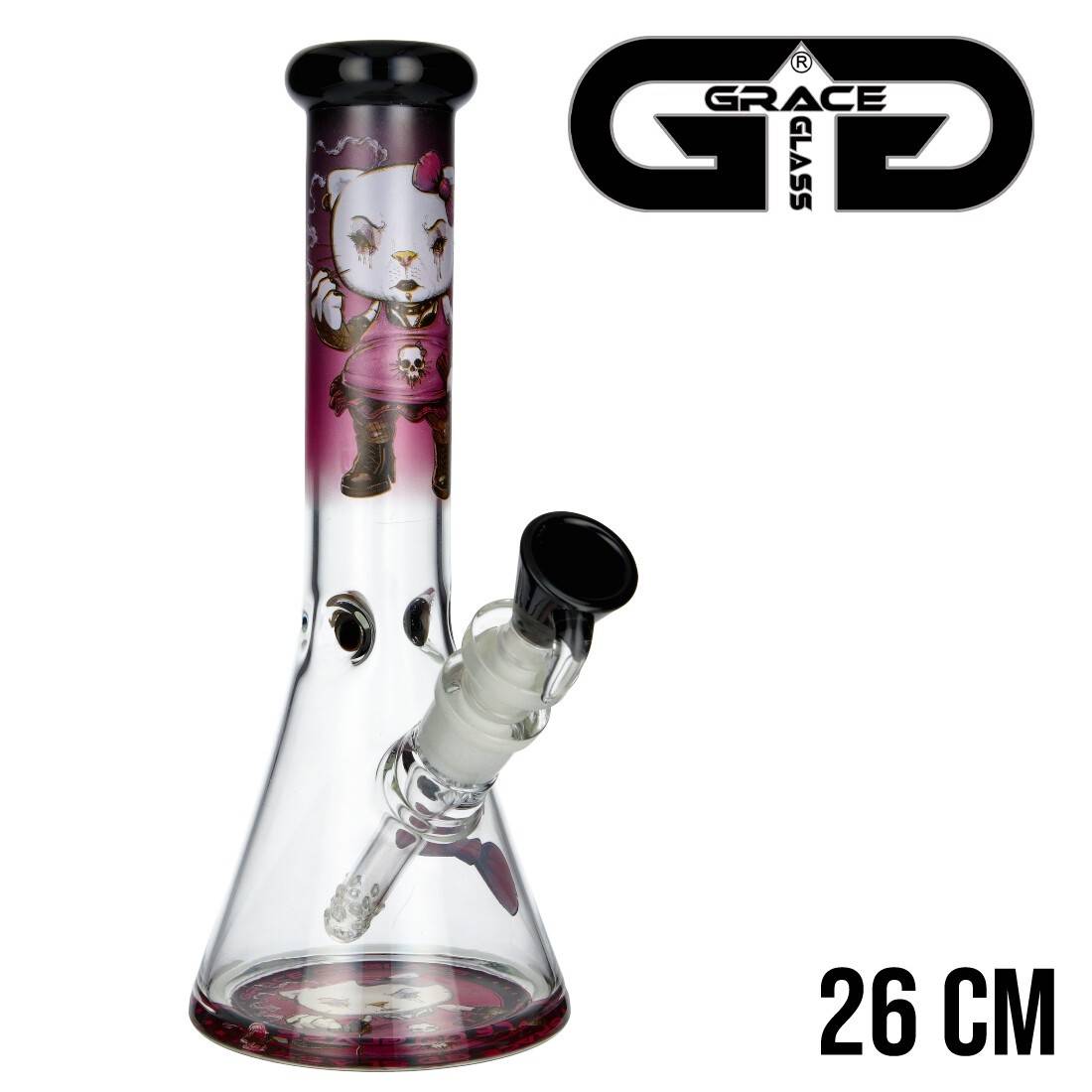 BANG EN VERRE GRACE GLASS ANGRY CAT 26CM