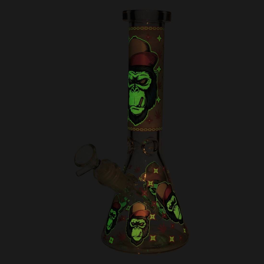 BANG EN VERRE PHOSPHORESCENT GORILLA TRIPLE 25CM