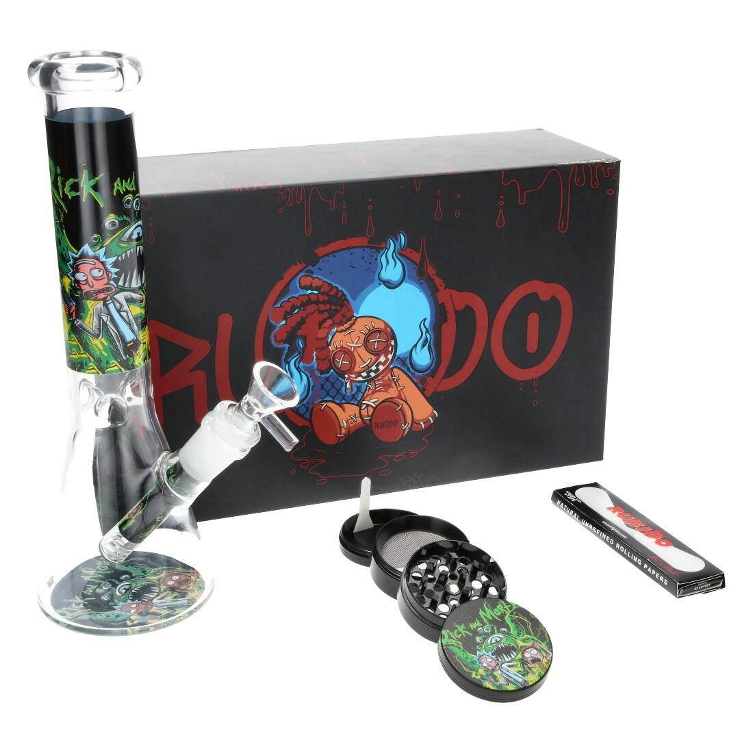 BANG EN VERRE RICK ET MORTY COFFRET CADEAU 25CM