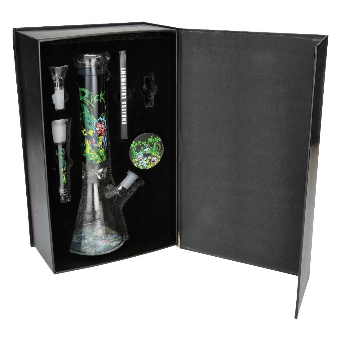 BANG EN VERRE RICK ET MORTY COFFRET CADEAU 25CM