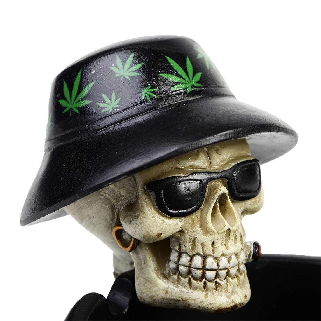 CENDRIER TETE DE MORT HAT AND GLASSES