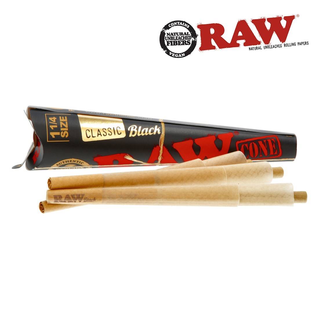 CONE RAW BLACK 8CM 1 ¼ PAR 6