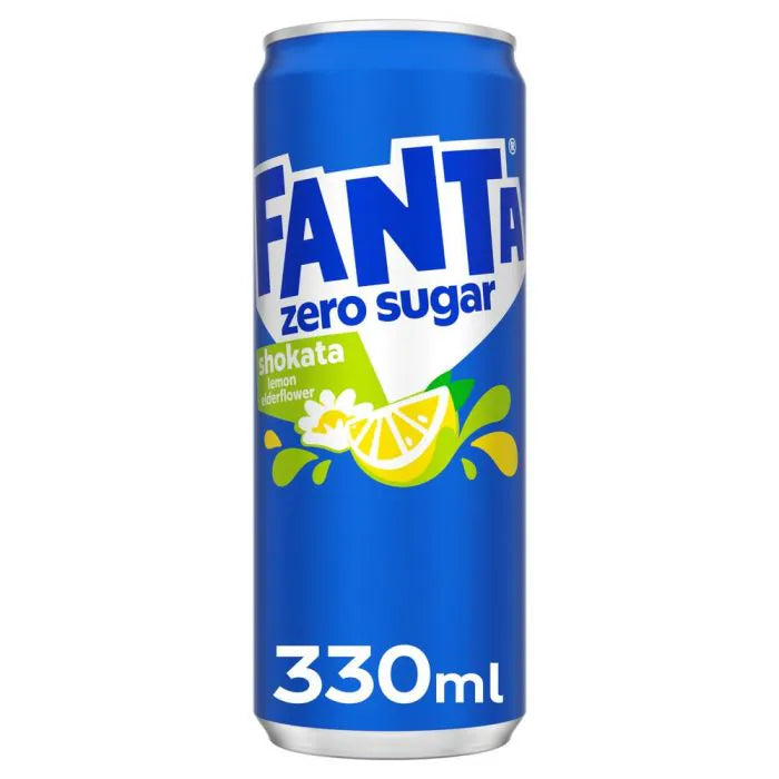 FANTA ZERO LEMON ELDERFLOWER SHOKATA SLEEK CANS 33CL