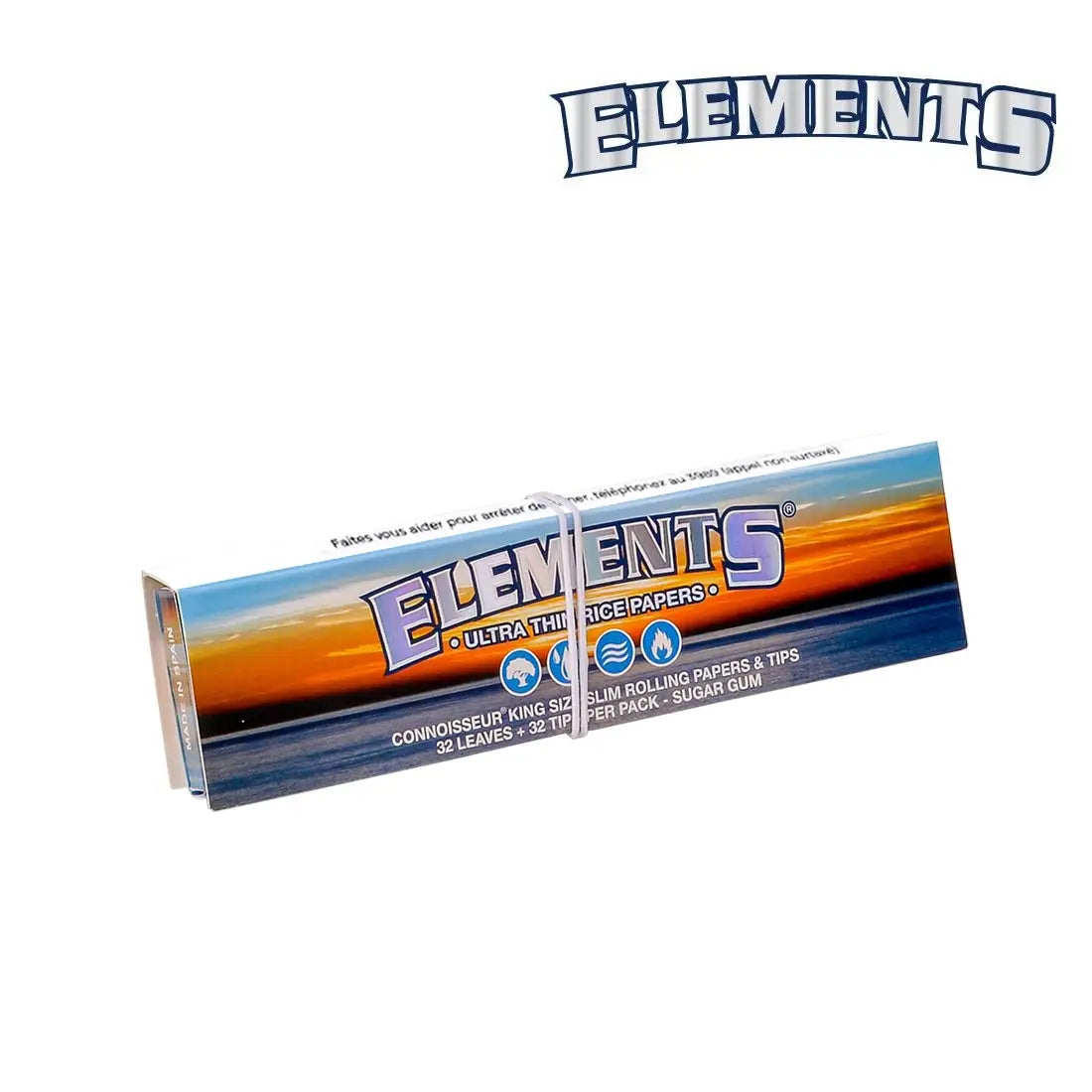 PAPIER A ROULER ELEMENTS KING SIZE SLIM CONNOISSEUR + TIPS 2 EN 1
