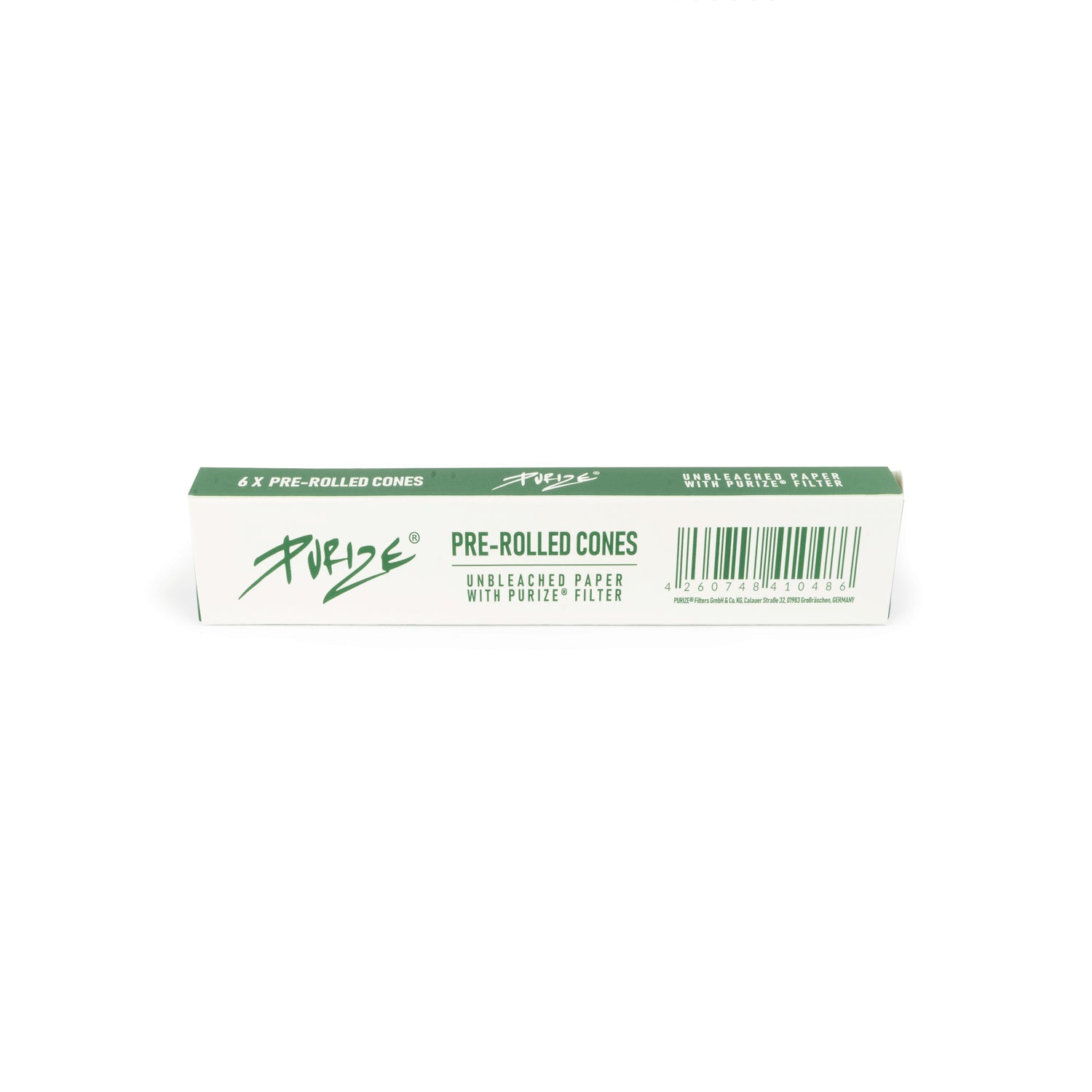 Purize Unbleached King Size Slim Cones with Active Coal Filters x6