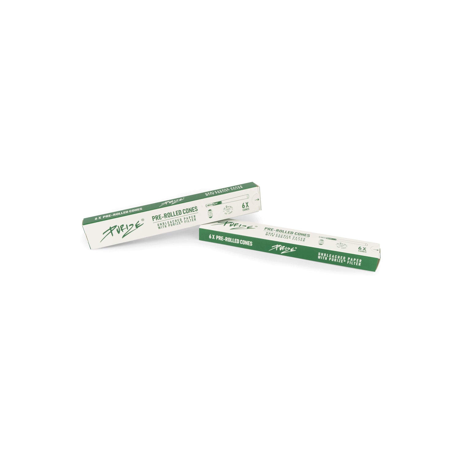 Purize Unbleached King Size Slim Cones with Active Coal Filters x6
