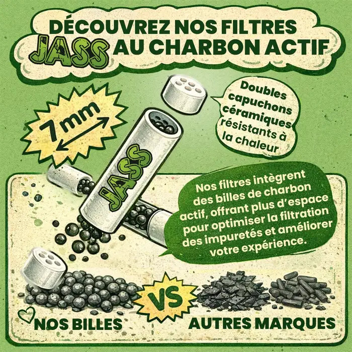 FILTRE CHARBON ACTIF JASS CLASSIC 7MM PAR 50