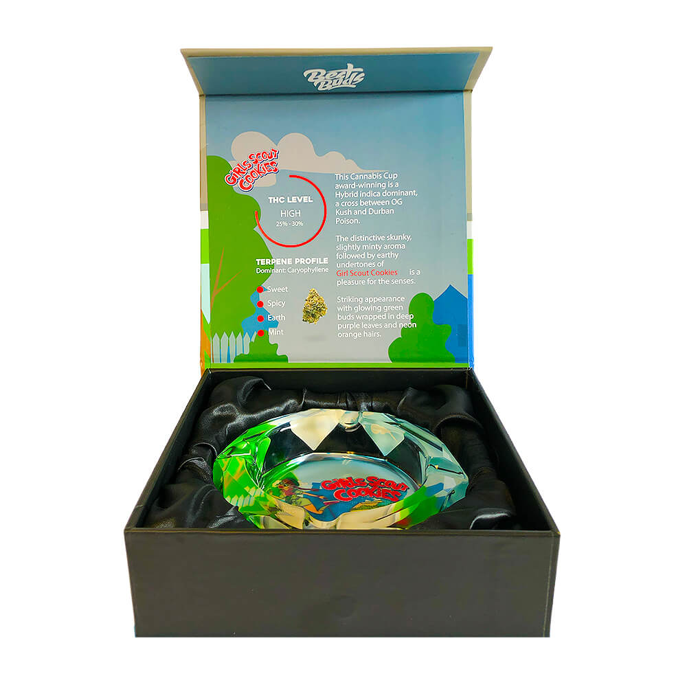 Best Buds Girl Scout Cookies Cendrier en Verre Avec Boite Cadeau