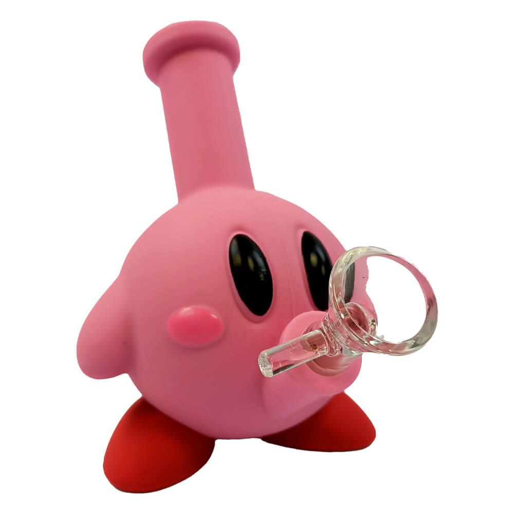 Bong en Silicone Kirby rose avec pièces amovibles 14cm