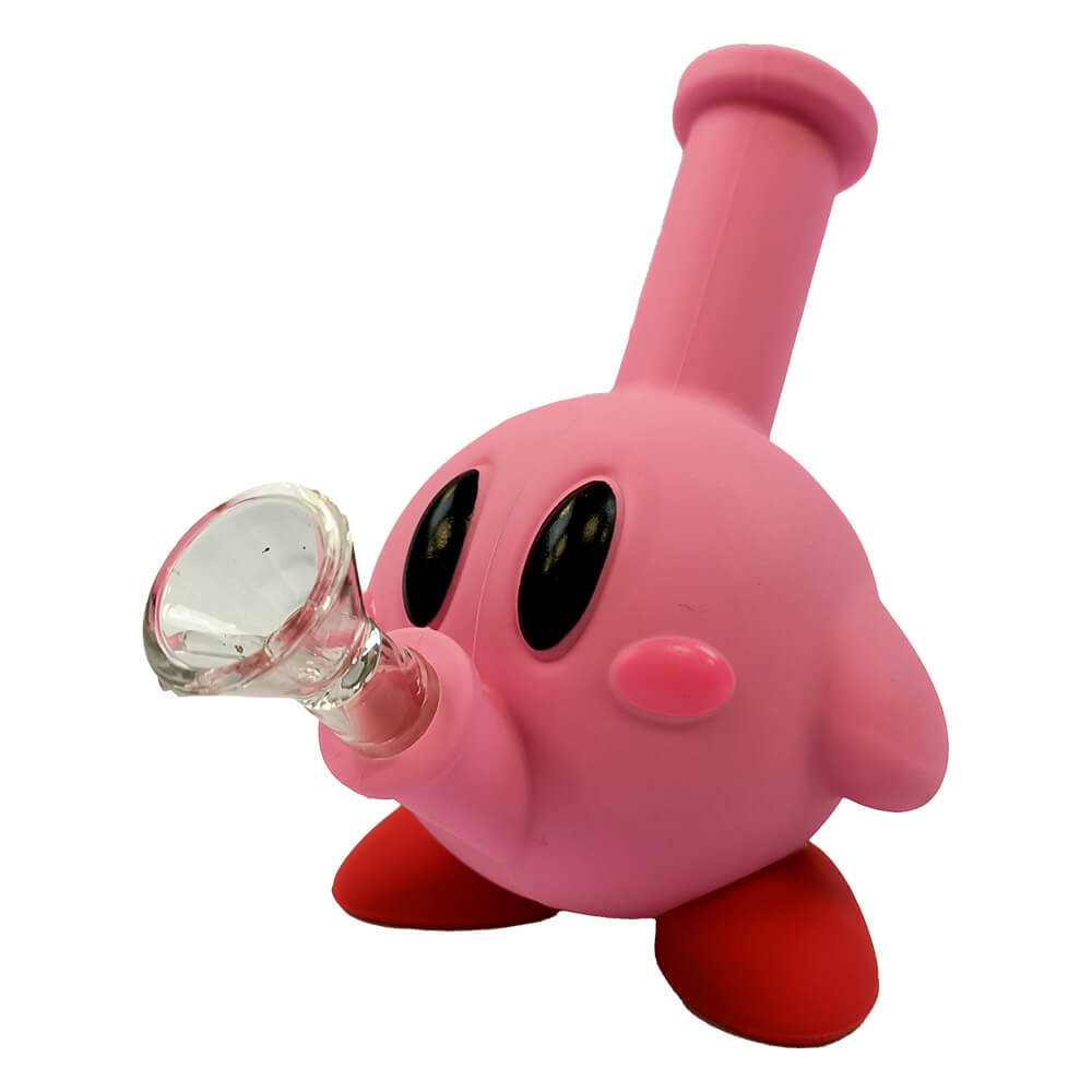 Bong en Silicone Kirby rose avec pièces amovibles 14cm