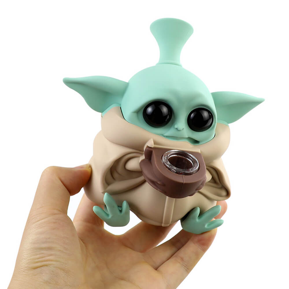Baby Yoda Grogu Bang en silicone avec pièces amovibles 13cm