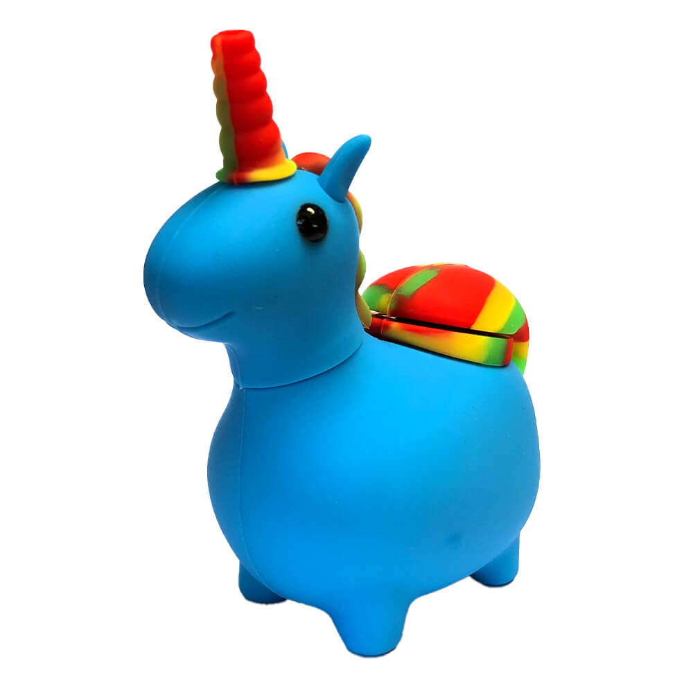 Licorne Bleu Pipe en Silicone 12cm