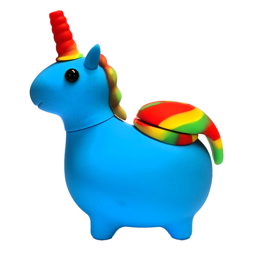 Licorne Bleu Pipe en Silicone 12cm