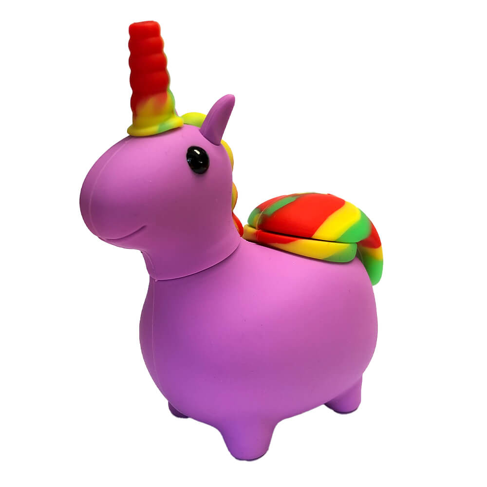 Licorne Mauve Pipe en Silicone 12cm