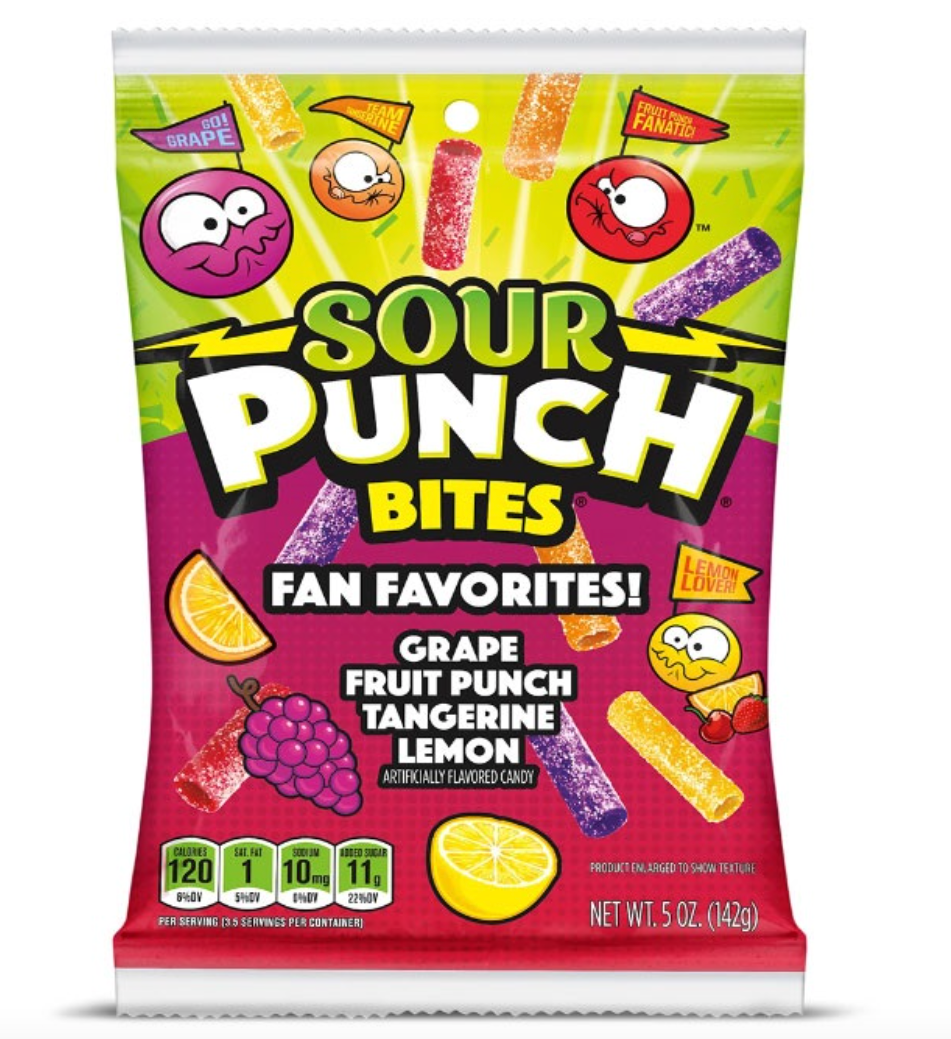 SOUR PUNCH FAN FAVORITES BITES PEG BAG 140gr
