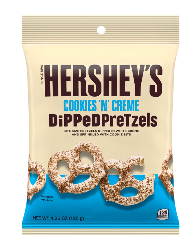 HERSHEY'S COOKIES 'N CREME DIPPED PRETZELS 120g
