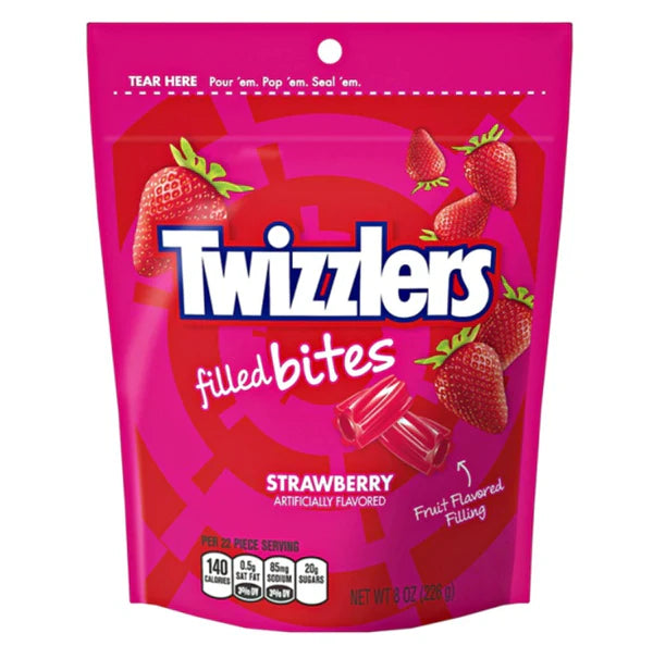 TWIZZLERS FILLED BITES STRAWBERRY POUCH 226g