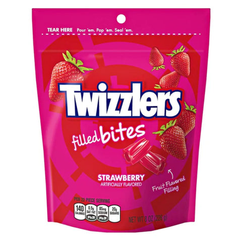 TWIZZLERS FILLED BITES STRAWBERRY POUCH 226g