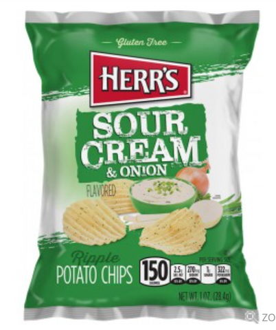 Herr's Sour Cream & Onion Chips 28g