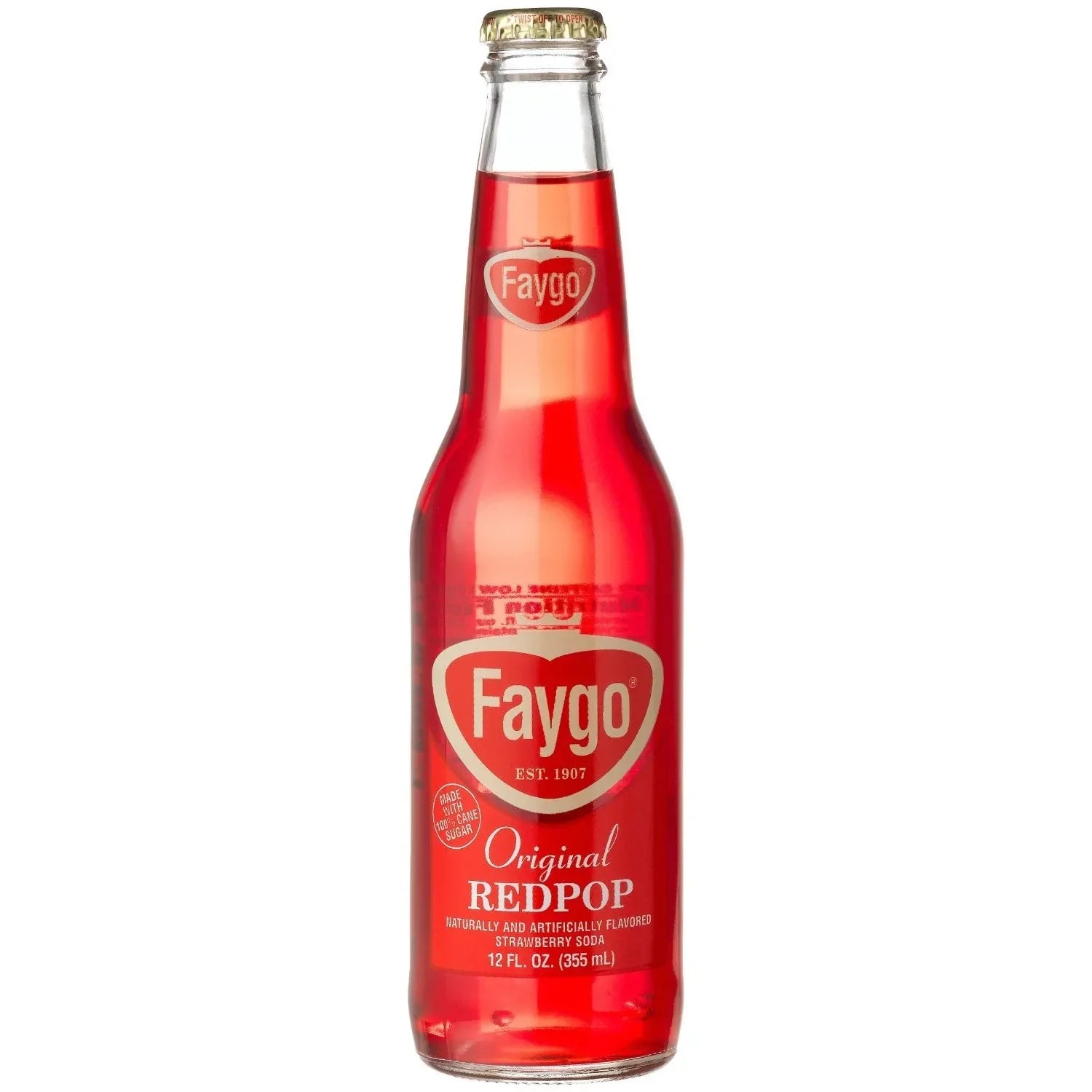 FAYGO 355 ML STRAWBERRY REDPOP GLASS