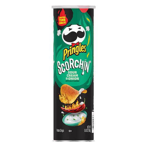 PRINGLES SCORCHIN SOUR CREAM & ONION 158 GR