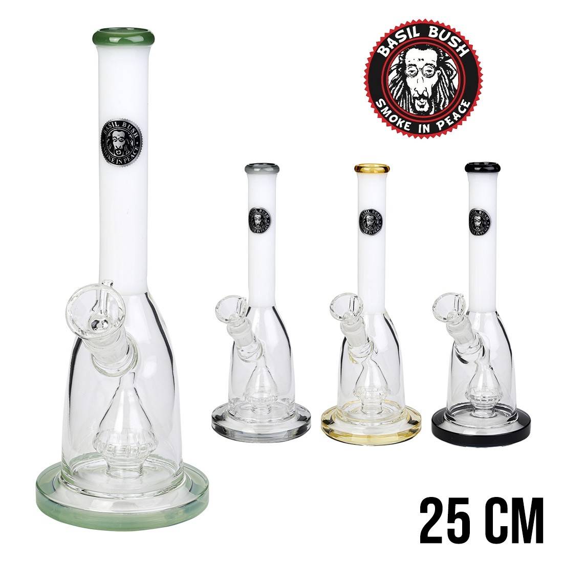 BANG EN VERRE BASIL BUSH WHITE 26CM