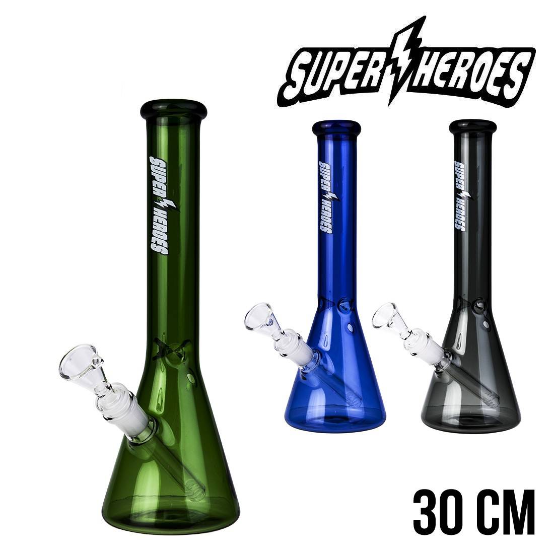 BANG SUPER HEROES TRANSPARENT BEAKER 30CM