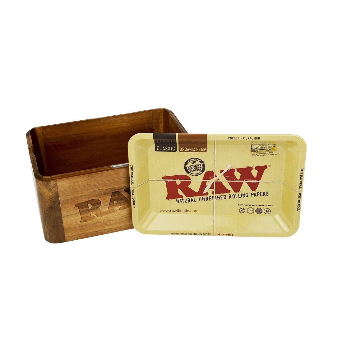 BOITE EN BOIS AVEC MINI PLATEAU RAW