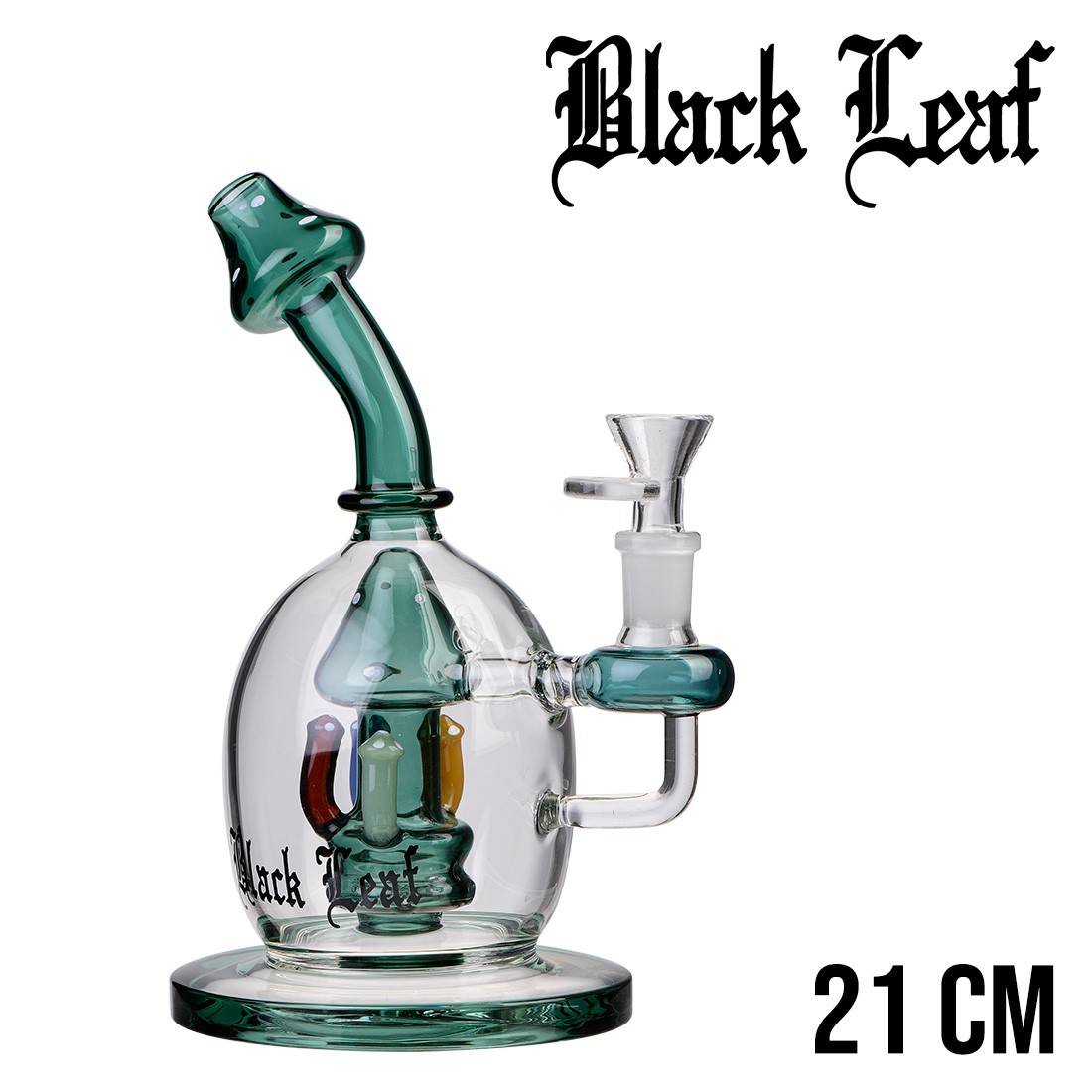BUBBLER BANG BLACK LEAF MUSHROOMS BLUE 21CM