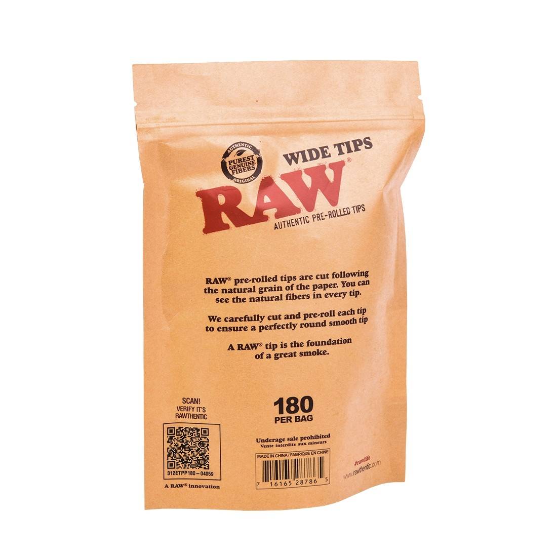 FILTRES RAW PRE-ROULES WIDE SACHET DE 180