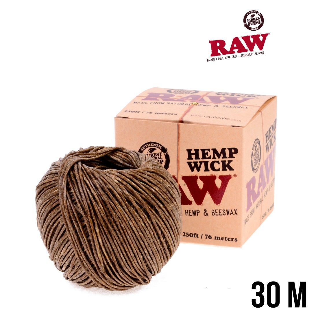 MECHE RAW HEMP WICK BOBINE 30M