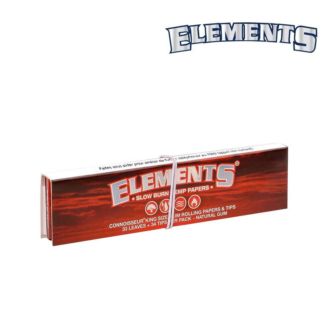 PAPIER A ROULER ELEMENTS RED CONNOISSEUR 2 EN 1 KING SIZE