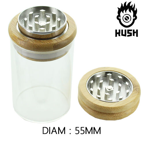 GRINDER KUSH "PANDORA" © EN BOIS AVEC BOCAL EN VERRE