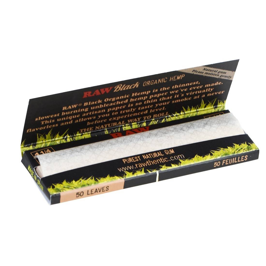 RAW BLACK ORGANIC 1 1/4
