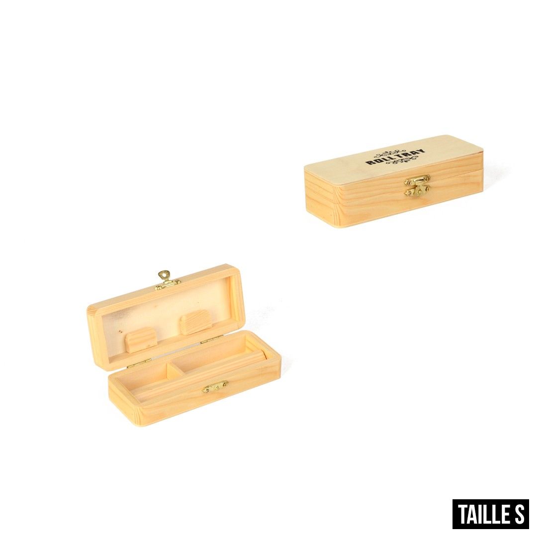 BOÎTE DE RANGEMENT EN ROULAGE EN BOIS (TAILLE S)
