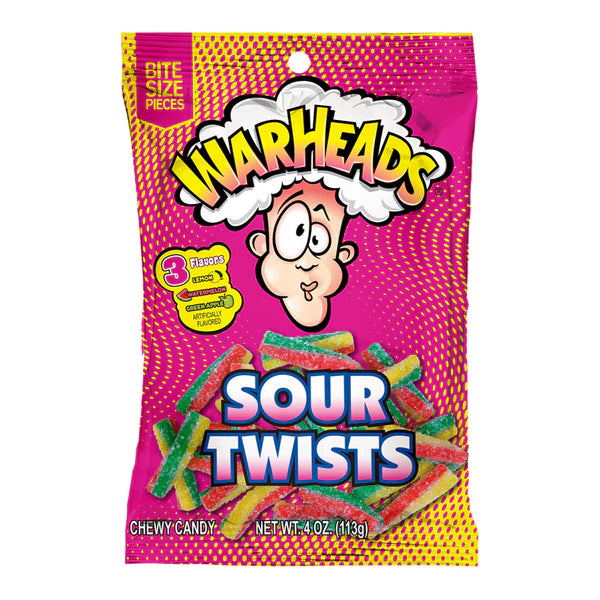 WARHEADS SOUR TWISTS PEG BAG 113g