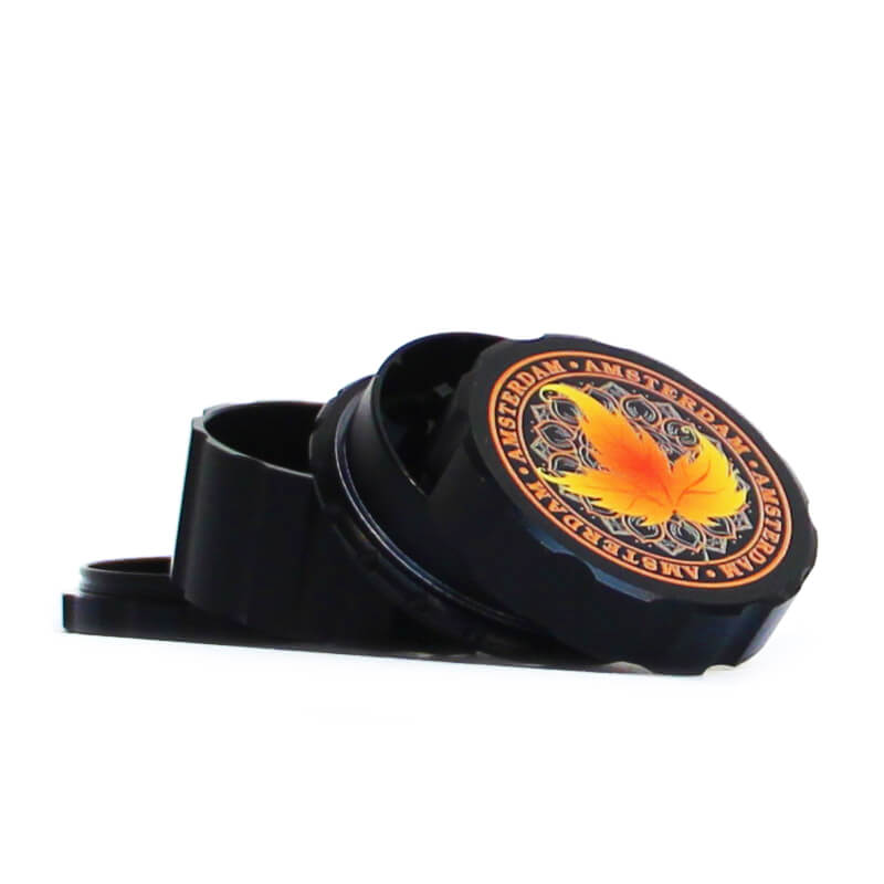 Canadian Weed Leaves Black Metal Magnetic Grinder Mix 55mm – 4 parts