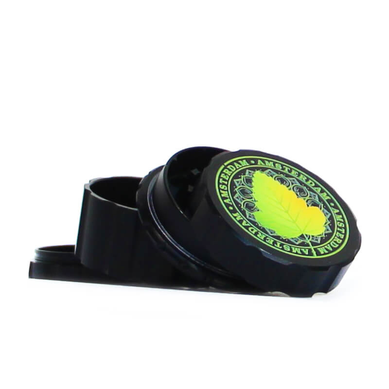 Canadian Weed Leaves Black Metal Magnetic Grinder Mix 55mm – 4 parts